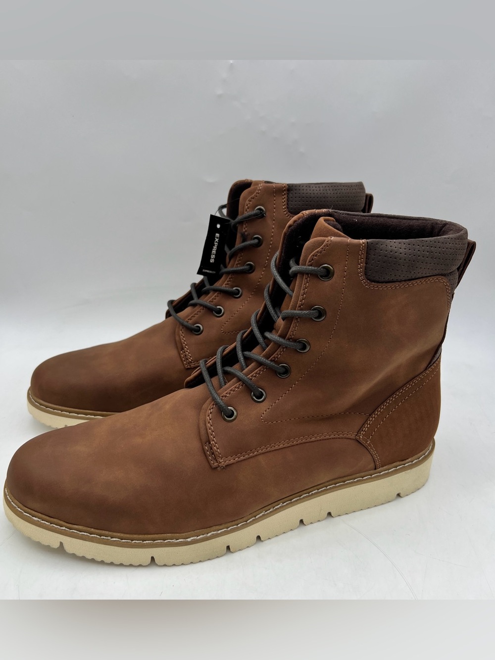 Express Men's Brown Lace Up Casual Boots Size 11.5
